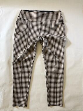 Women’s Nine West Black and White Plaid Leggings Pants: Large